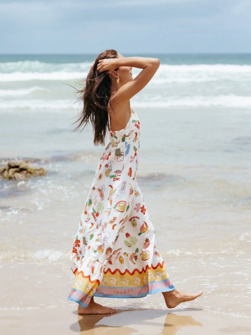 Petal and Pup Else Maxi Dress Summer Vacation Beach Dress M Boho Tropical NEW - Picture 11 of 11